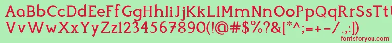 Шрифт Perspicacious Medium – красные шрифты на зелёном фоне