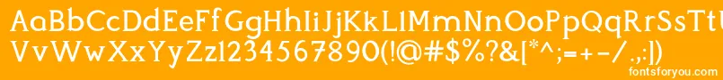 フォントPerspicacious Medium – オレンジの背景に白い文字