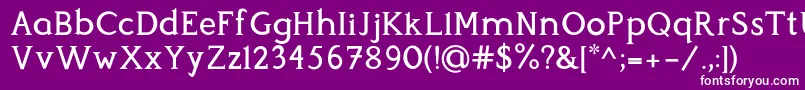 フォントPerspicacious Medium – 紫の背景に白い文字