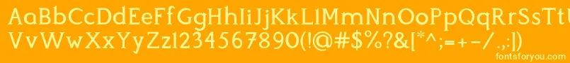 Perspicacious Medium Font – Yellow Fonts on Orange Background