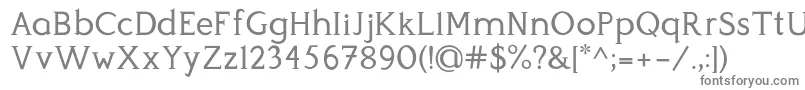 Perspicacious Regular-fontti – harmaat kirjasimet valkoisella taustalla