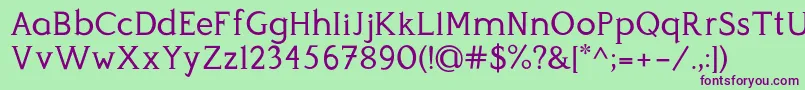 フォントPerspicacious Regular – 緑の背景に紫のフォント