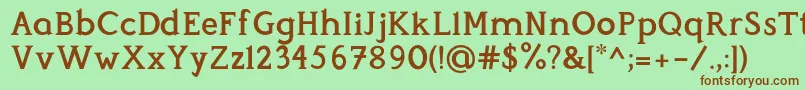 Шрифт Perspicacious SemiBold – коричневые шрифты на зелёном фоне