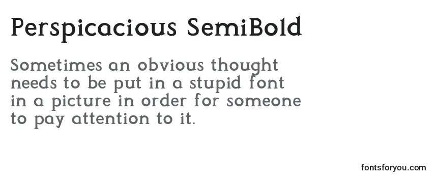 Przegląd czcionki Perspicacious SemiBold