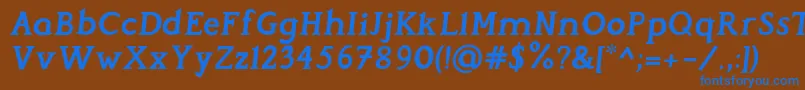 Czcionka PerspicaciousItalic Bold – niebieskie czcionki na brązowym tle
