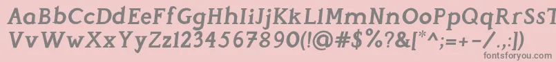 Fonte PerspicaciousItalic Bold – fontes cinzas em um fundo rosa