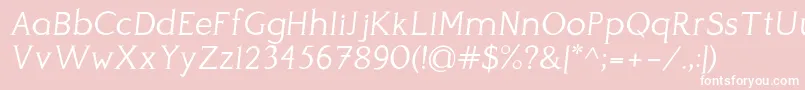 PerspicaciousItalic Light Font – White Fonts on Pink Background