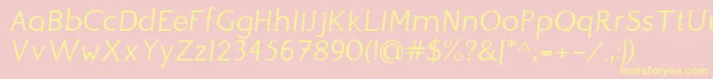 PerspicaciousItalic Light Font – Yellow Fonts on Pink Background