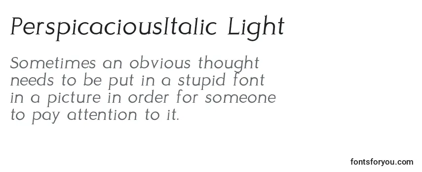 Шрифт PerspicaciousItalic Light
