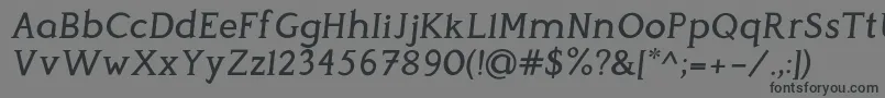 Шрифт PerspicaciousItalic Medium – чёрные шрифты на сером фоне