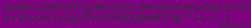 Fonte PerspicaciousItalic Medium – fontes pretas em um fundo violeta