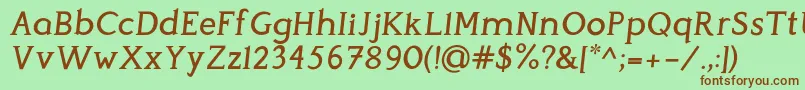 PerspicaciousItalic Medium Font – Brown Fonts on Green Background