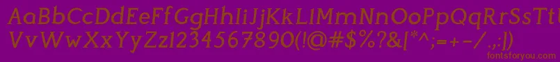 PerspicaciousItalic Medium Font – Brown Fonts on Purple Background