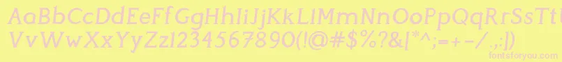 Шрифт PerspicaciousItalic Medium – розовые шрифты на жёлтом фоне