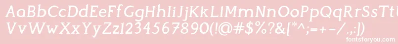 fuente PerspicaciousItalic Medium – Fuentes Blancas Sobre Fondo Rosa