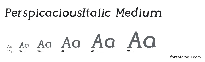 Размеры шрифта PerspicaciousItalic Medium