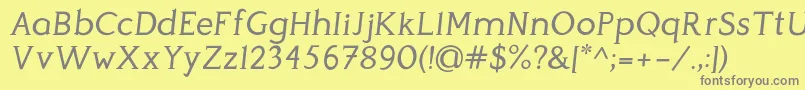 PerspicaciousItalic Regular Font – Gray Fonts on Yellow Background