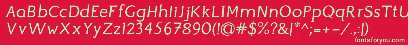 フォントPerspicaciousItalic Regular – 赤い背景に緑の文字