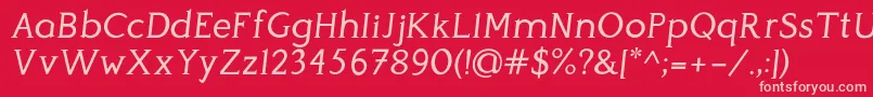 fuente PerspicaciousItalic Regular – Fuentes Rosadas Sobre Fondo Rojo