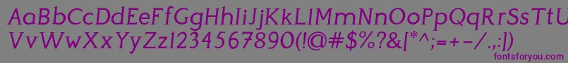 PerspicaciousItalic Regular Font – Purple Fonts on Gray Background