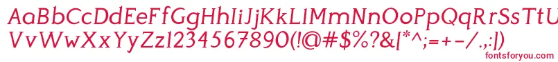 Czcionka PerspicaciousItalic Regular – czerwone czcionki