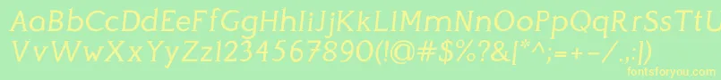 PerspicaciousItalic Regular Font – Yellow Fonts on Green Background