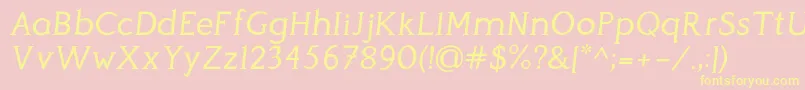 PerspicaciousItalic Regular Font – Yellow Fonts on Pink Background