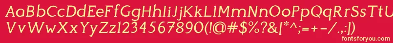 PerspicaciousItalic Regular Font – Yellow Fonts on Red Background