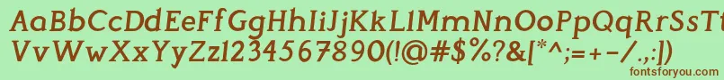 PerspicaciousItalic SemiBold Font – Brown Fonts on Green Background