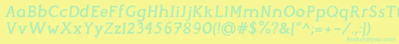 PerspicaciousItalic SemiBold Font – Green Fonts on Yellow Background