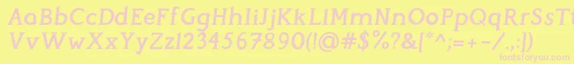 PerspicaciousItalic SemiBold Font – Pink Fonts on Yellow Background