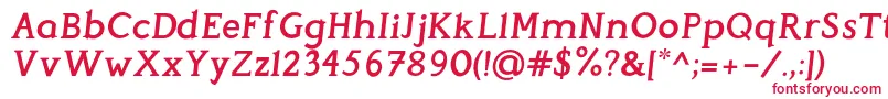 Czcionka PerspicaciousItalic SemiBold – czerwone czcionki