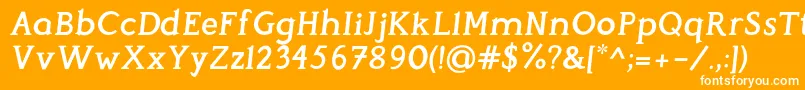 Czcionka PerspicaciousItalic SemiBold – białe czcionki na pomarańczowym tle