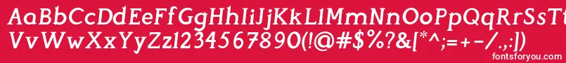 フォントPerspicaciousItalic SemiBold – 赤い背景に白い文字