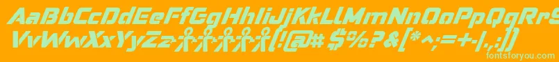 Pervitina Dex FFP Font – Green Fonts on Orange Background