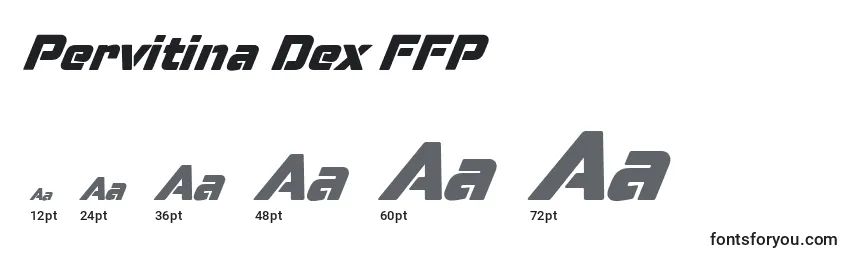 Pervitina Dex FFP-fontin koot