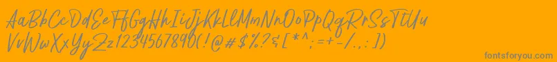 Pestapora Free-Schriftart – Graue Schriften auf orangefarbenem Hintergrund