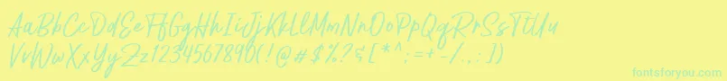 Pestapora Free Font – Green Fonts on Yellow Background