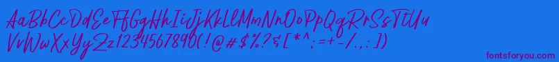 Pestapora Free Font – Purple Fonts on Blue Background