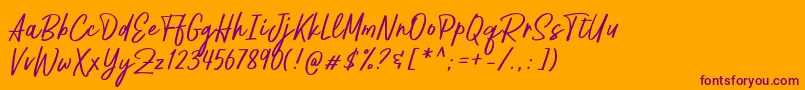 Pestapora Free Font – Purple Fonts on Orange Background