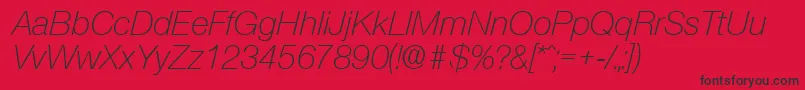 OlnovaLightita-Schriftart – Schwarze Schriften auf rotem Hintergrund