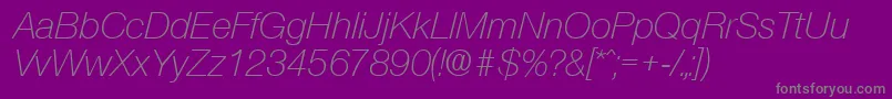 OlnovaLightita Font – Gray Fonts on Purple Background