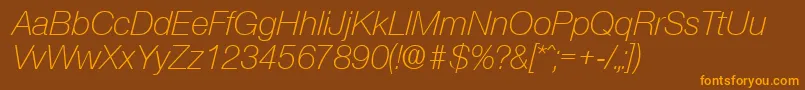 OlnovaLightita Font – Orange Fonts on Brown Background