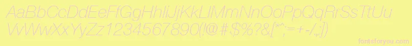 OlnovaLightita Font – Pink Fonts on Yellow Background