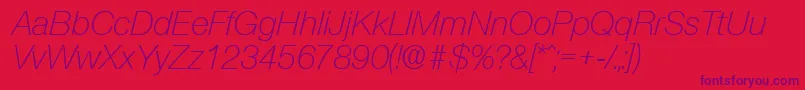 OlnovaLightita Font – Purple Fonts on Red Background