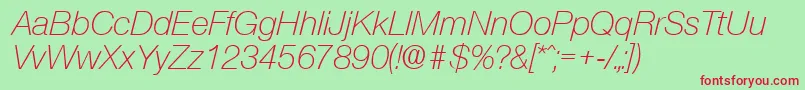 OlnovaLightita Font – Red Fonts on Green Background