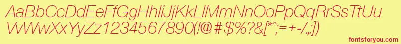 OlnovaLightita Font – Red Fonts on Yellow Background