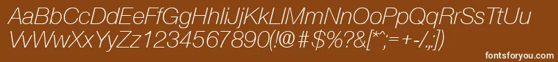 フォントOlnovaLightita – 茶色の背景に白い文字