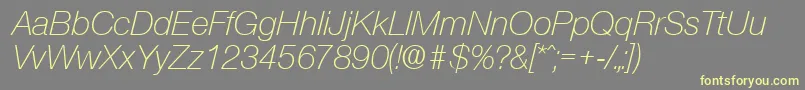 OlnovaLightita-fontti – keltaiset fontit harmaalla taustalla