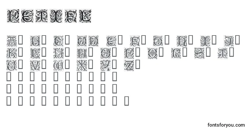 Czcionka PETIFL   (136730) – alfabet, cyfry, specjalne znaki